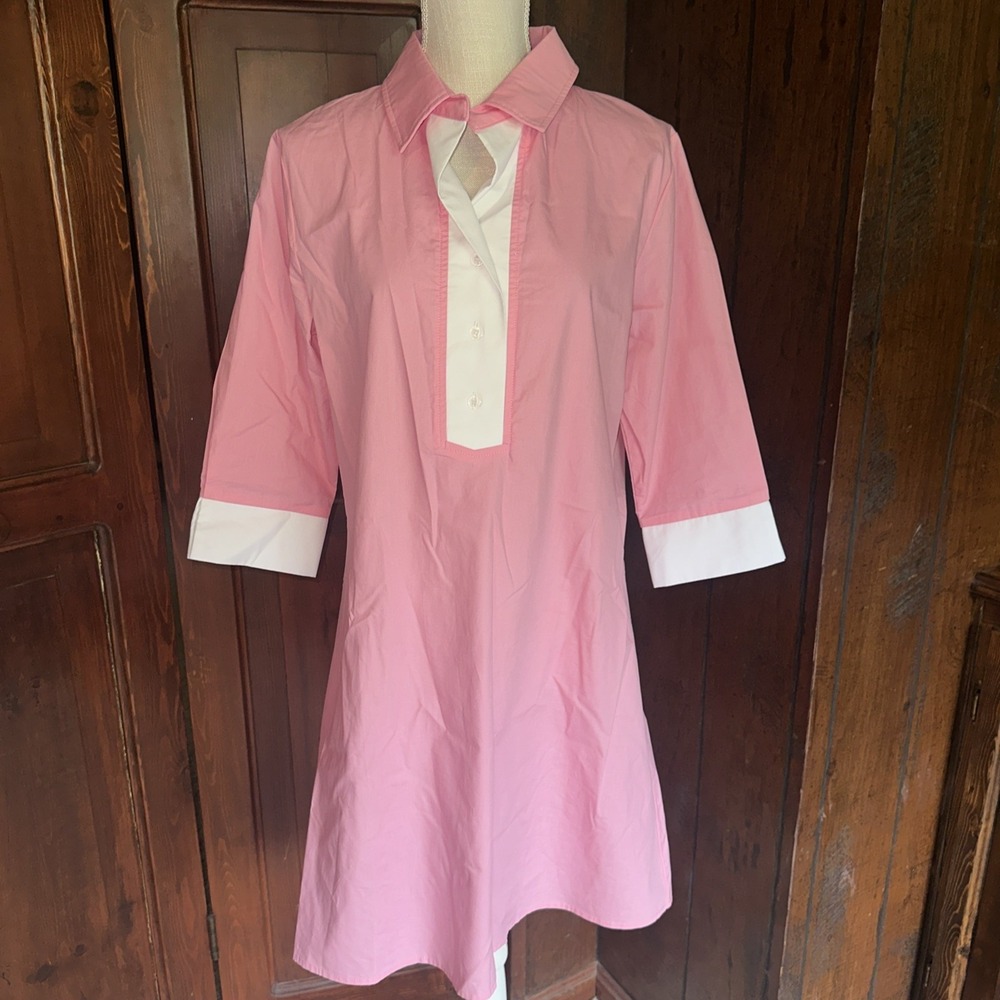 Womens Top‎ It Off Casual Shirt Dress Cotton Pink Small Medium NWOT